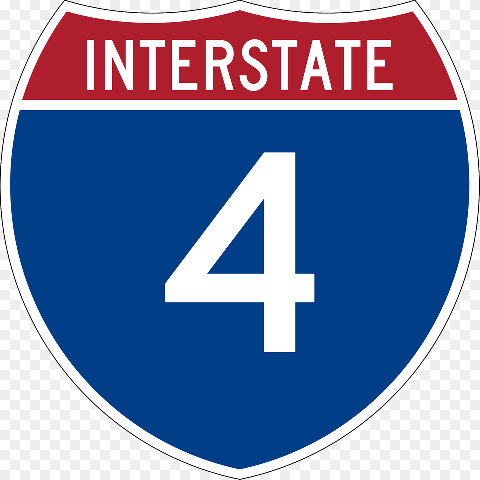 Single Digit Interstate Route Shield Clipart, Symbol, Sign, Text, Disk Png