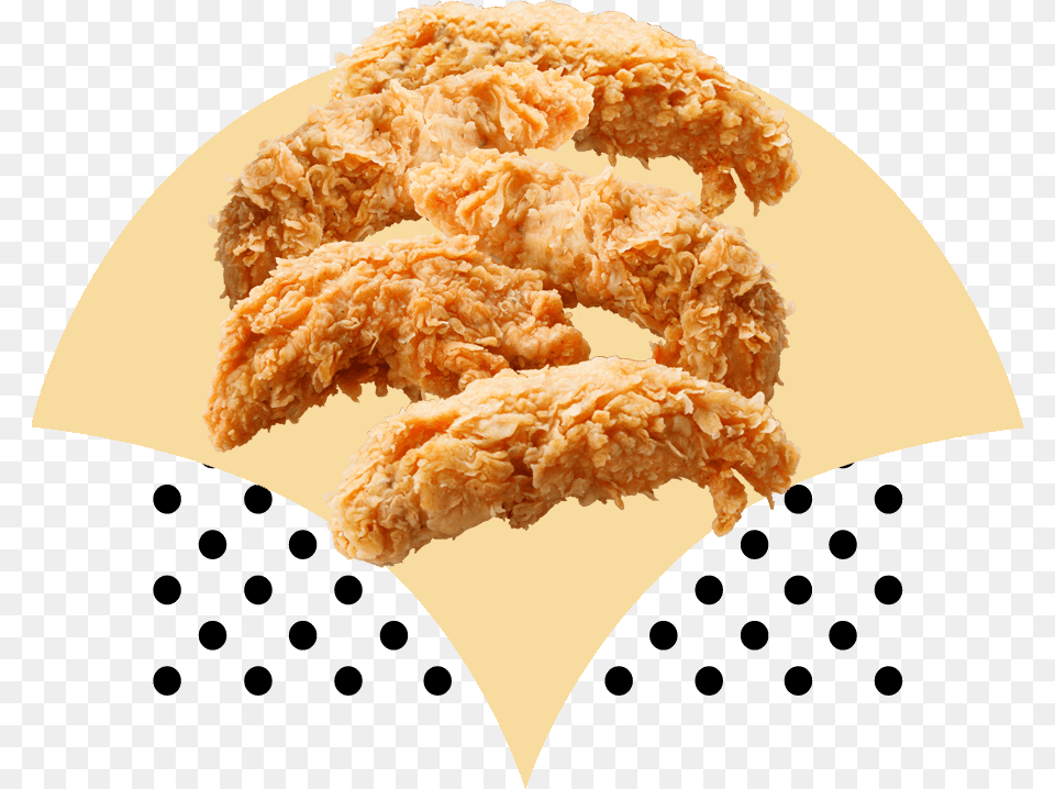 Single Item Chicken Tenders Crispy Fried Chicken, Food, Fried Chicken, Nuggets, Plate Png Image