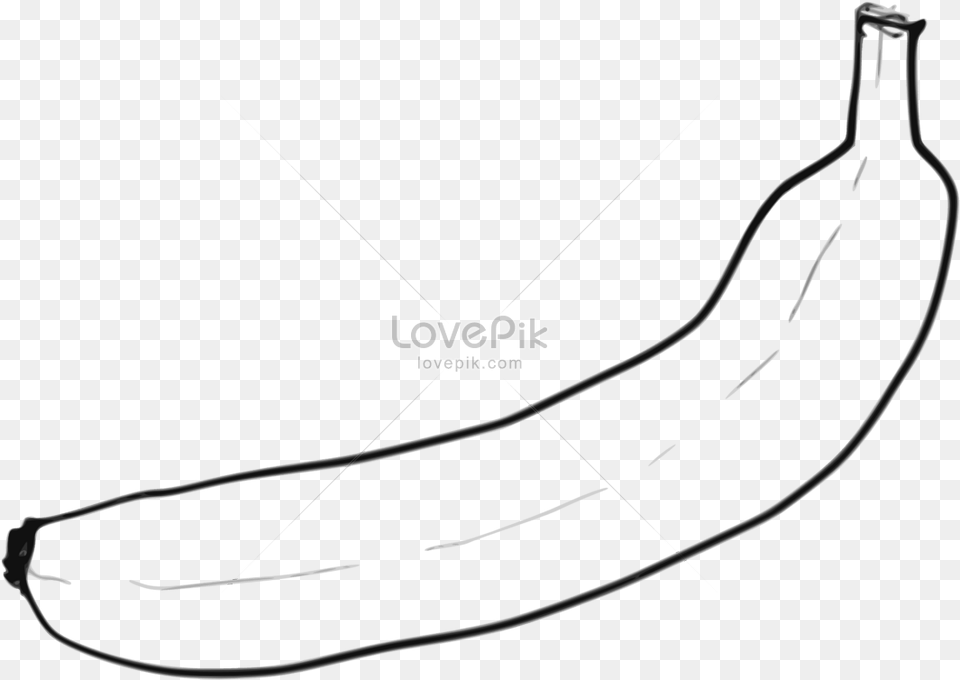 Single Line Art Bananas Sketch, Banana, Food, Fruit, Plant Free Transparent Png