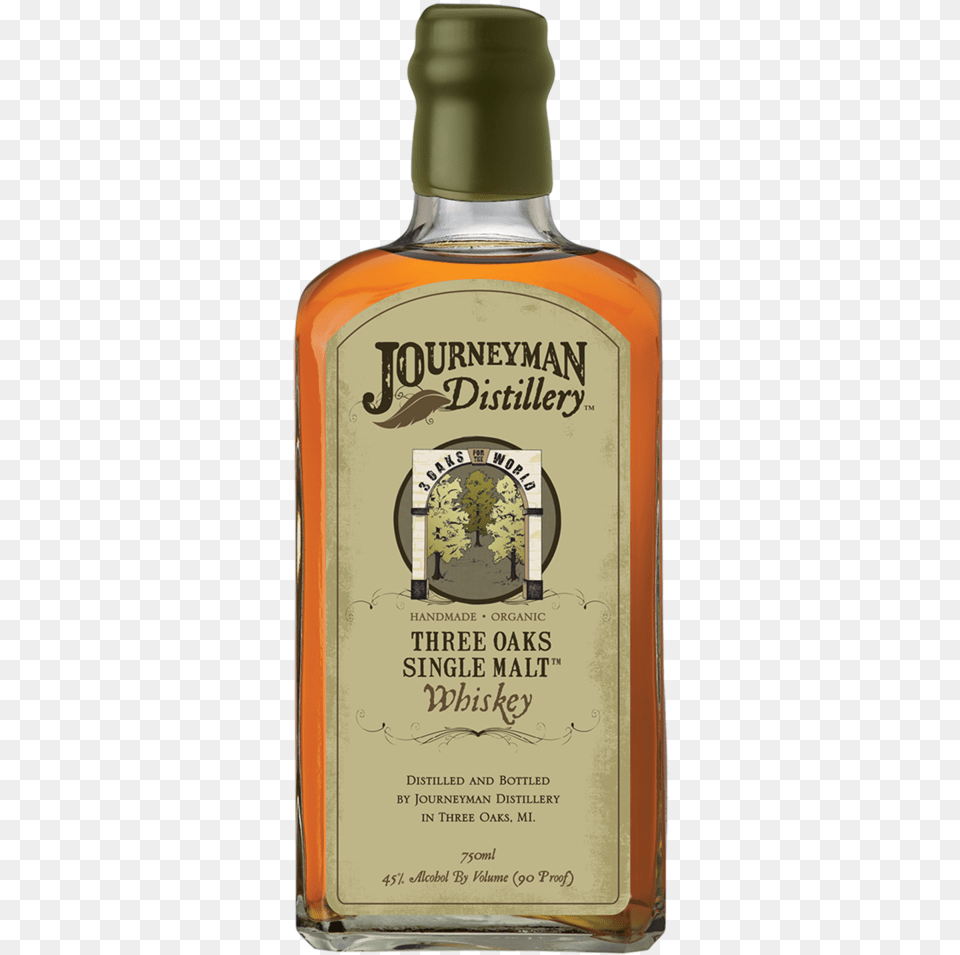 Single Malt Journeyman Distillery Whiskey Featherbone Bourbon, Alcohol, Beverage, Liquor, Bottle Free Png