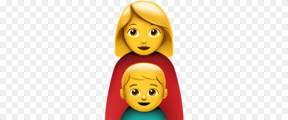 Single Mother Apple Emoji Mom And Son Emoji, Doll, Toy Png Image