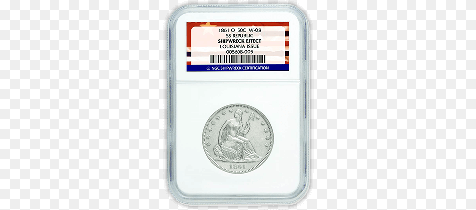 Single Ngc Certified Shipwreck Effect Seated Liberty Silver, Text, Adult, Bride, Female Png Image