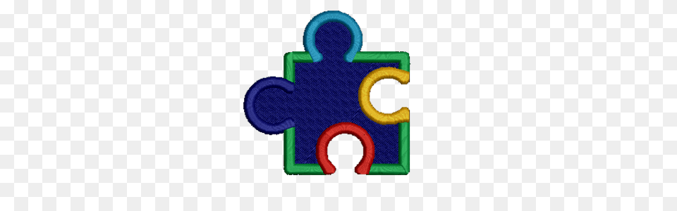 Single Puzzle Piece Autism Embroidered Patch, Symbol, Text, Number, Crib Png Image