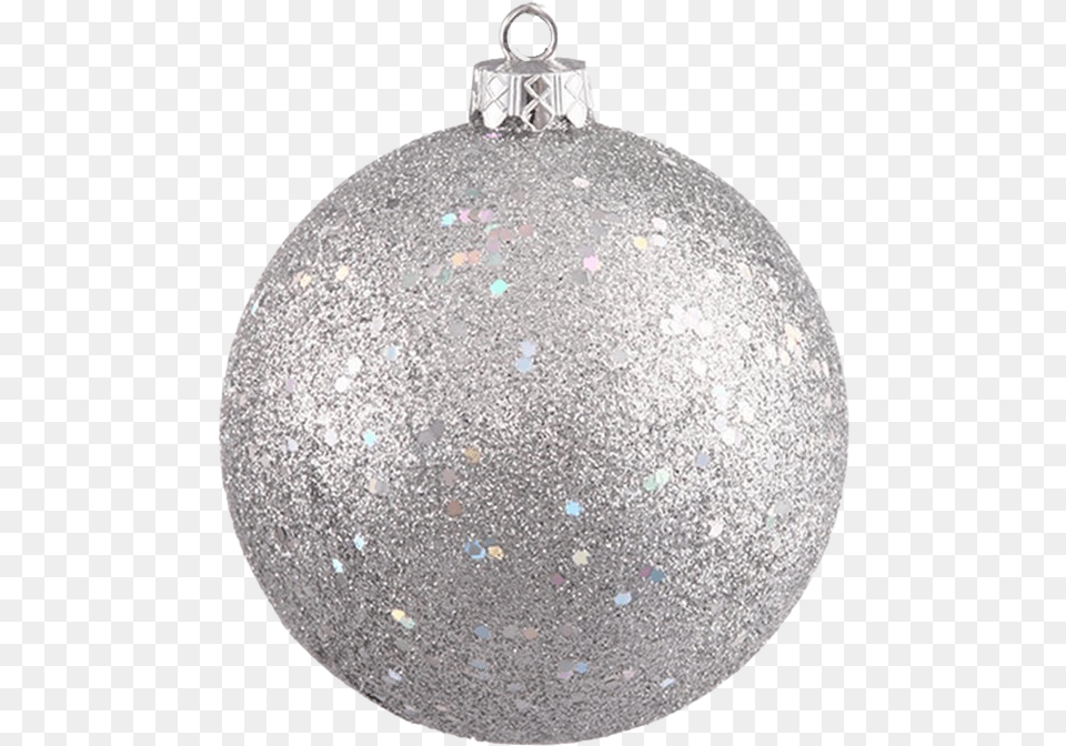 Single Silver Christmas Ball Photos Silver Glitter Christmas Ball, Accessories, Astronomy, Moon, Nature Free Png Download