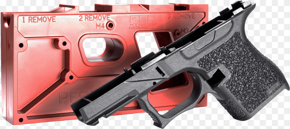 Single Stack 80 Frame For Glock 43 9mm Builds Polymer 80 Glock, Firearm, Gun, Handgun, Weapon Png
