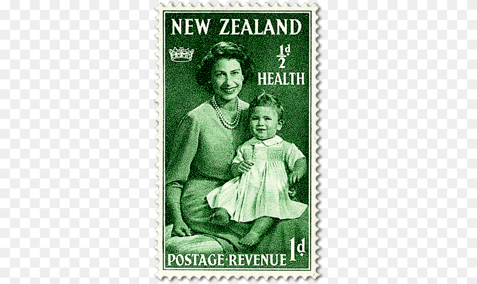 Single Stamp Nz Health 1d Stamp, Baby, Postage Stamp, Person, Woman Free Png Download