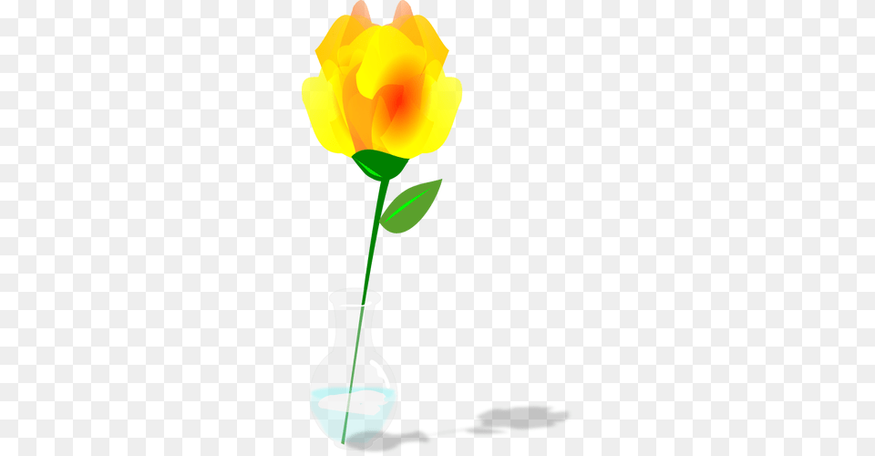 Single Yellow Rose, Flower, Jar, Plant, Pottery Free Png Download