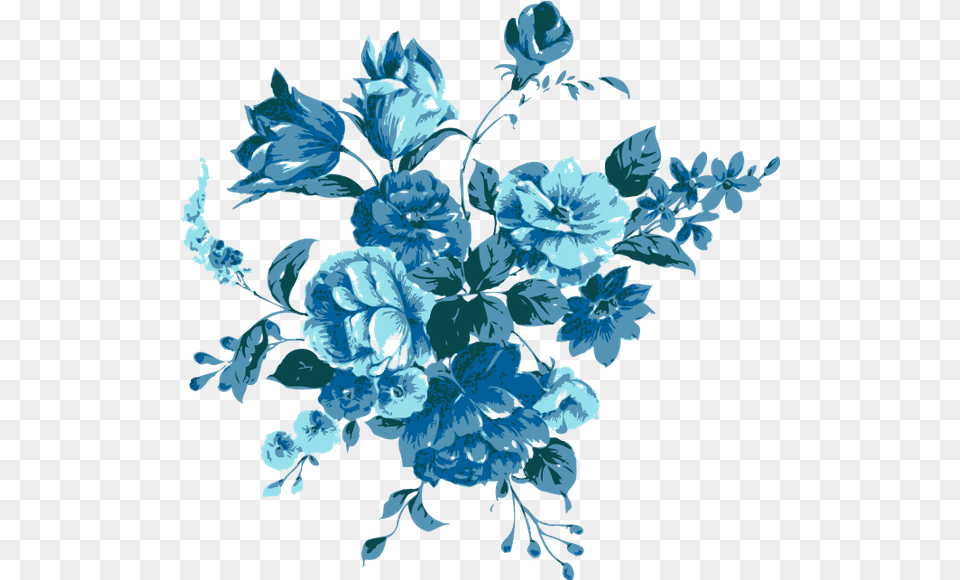 Sinij Cvetok Cveti Zelenoe Rastenie Blue Flower Vector, Art, Pattern, Graphics, Floral Design Free Png Download
