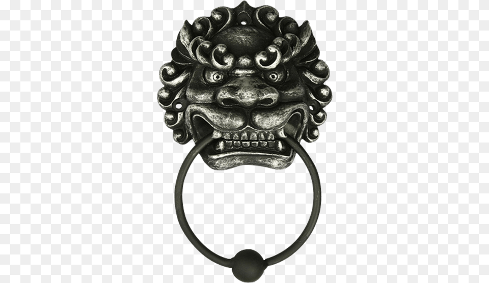 Sinister Oriental Lion Door Knocker Figure Far East Oriental Mushu Chinese Dragon Door, Accessories, Handle, Jewelry Png Image