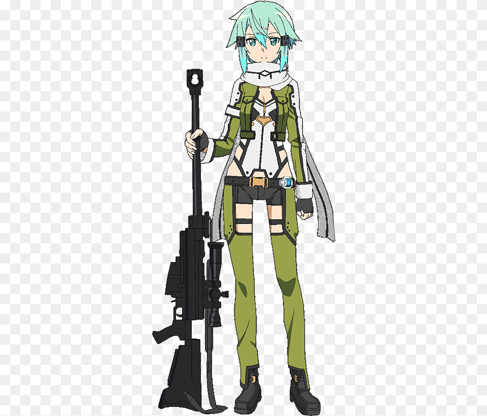 Sinon 0 Sword Art Online Alfheim Online Sinon Asada Shino Cosplay, Book, Comics, Publication, Rifle Png Image