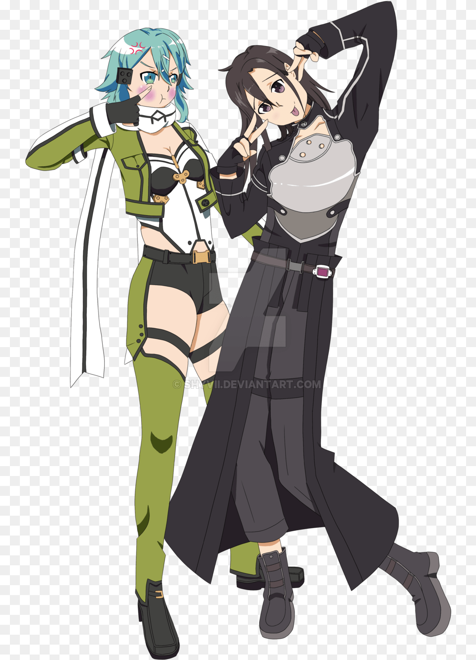 Sinon X Kirito By Shyvii Sword Art Online Hollow Fragment Kirito, Book, Comics, Publication, Adult Free Transparent Png