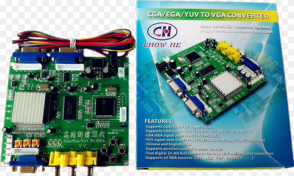 Sintron 8220 Cgaegayuv To Vga Converter Arcade Enhanced Graphics Adapter, Computer Hardware, Electronics, Hardware, Printed Circuit Board Png Image