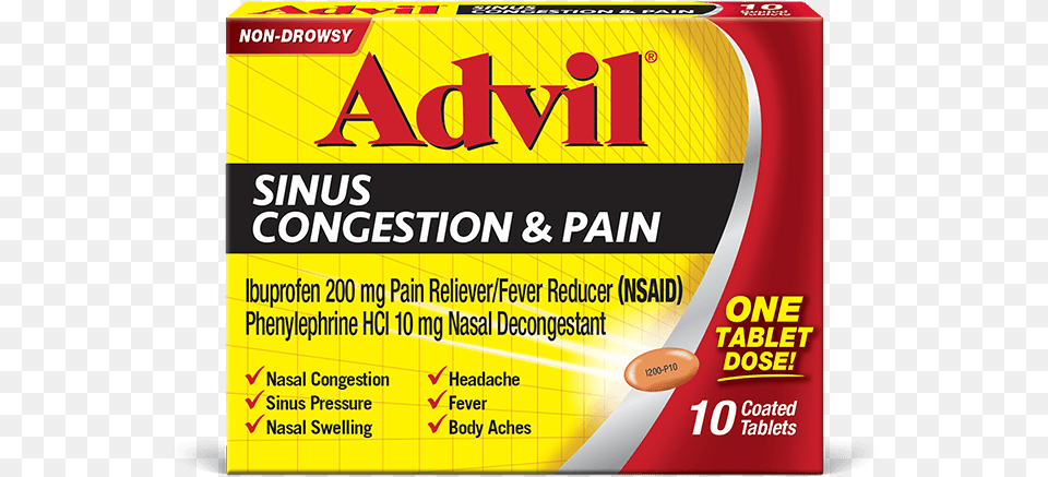 Sinus Congestion Pain3 Advil Severe Cold And Sinus, Advertisement, Poster Free Png Download