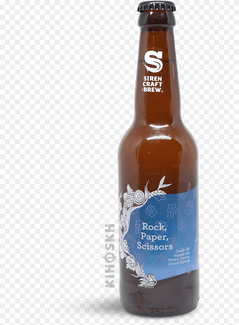 Siren Craft Brew Rock Paper Scissors Glass Bottle, Alcohol, Beer, Beer Bottle, Beverage Png