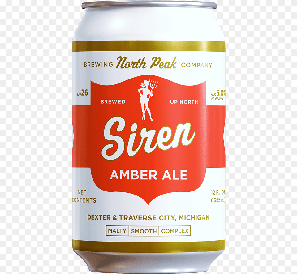 Siren Web Can North Peak Siren Amber North Peak Brewing Company, Alcohol, Beer, Beverage, Lager Png