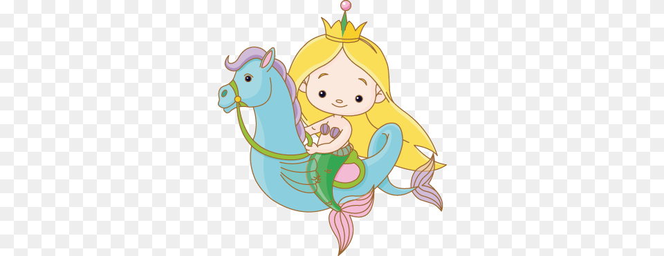 Sirena En Caballo De Mar Para Imprimir Whimsey Mermaids, Face, Head, Person, Baby Free Png Download