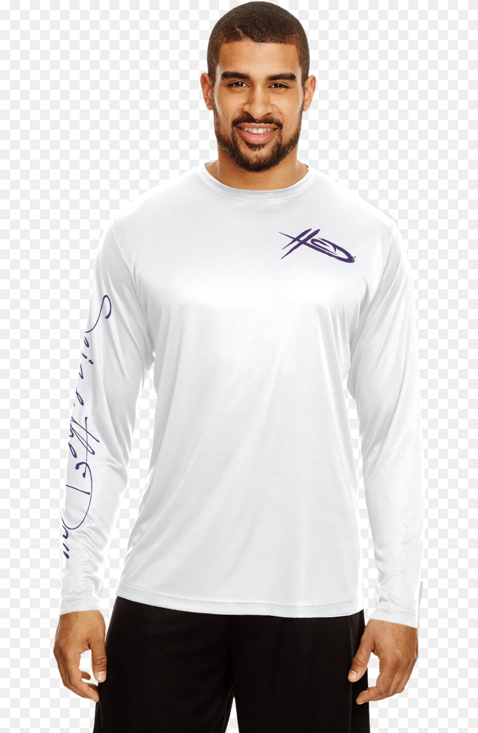 Sirena Purple Ink Long Sleeve Dry Fit Shirt, T-shirt, Clothing, Long Sleeve, Person Free Png Download