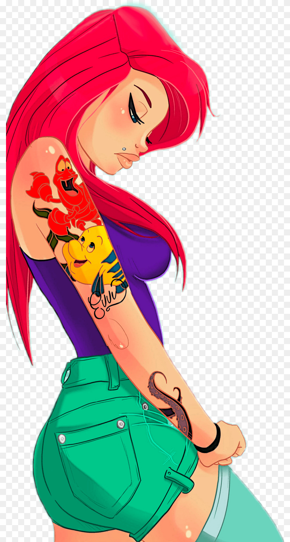 Sirenita Sirena Ariellasirenita Hipster Ariel Disney, Book, Comics, Publication, Adult Png Image