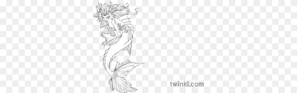 Sirens Colouring In Drawings Person Greek Mythology Fantasy Mythical Creature, Adult, Bride, Female, Wedding Free Png Download
