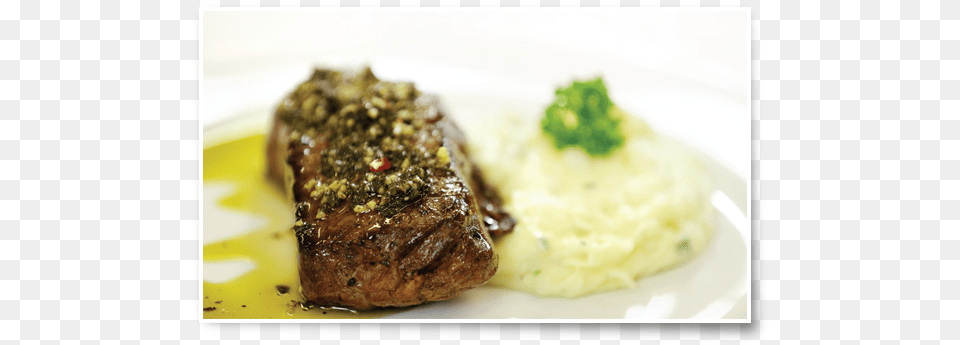 Sirloin Steak With Chimichurri And Mashed Potatoes Rib Eye Steak, Food, Meat Png