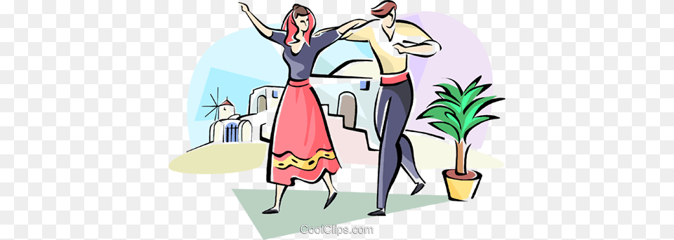 Sirtaki Dancing Royalty Vector Clip Art Illustration, Person, Book, Comics, Publication Free Png