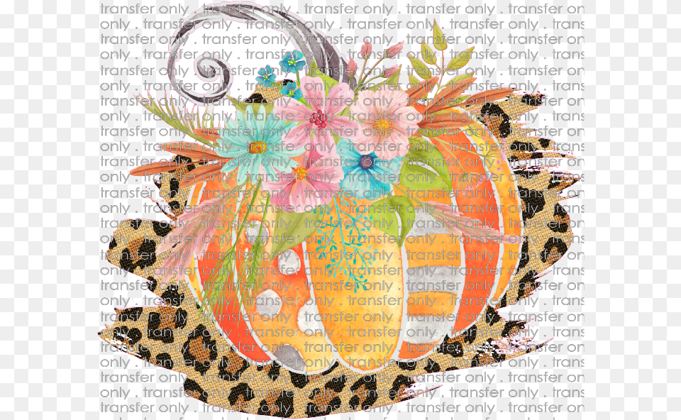 Siser Fall 63 Pumpkin Flowers With Leopard Background Motif, Art, Collage, Floral Design, Graphics Free Png Download