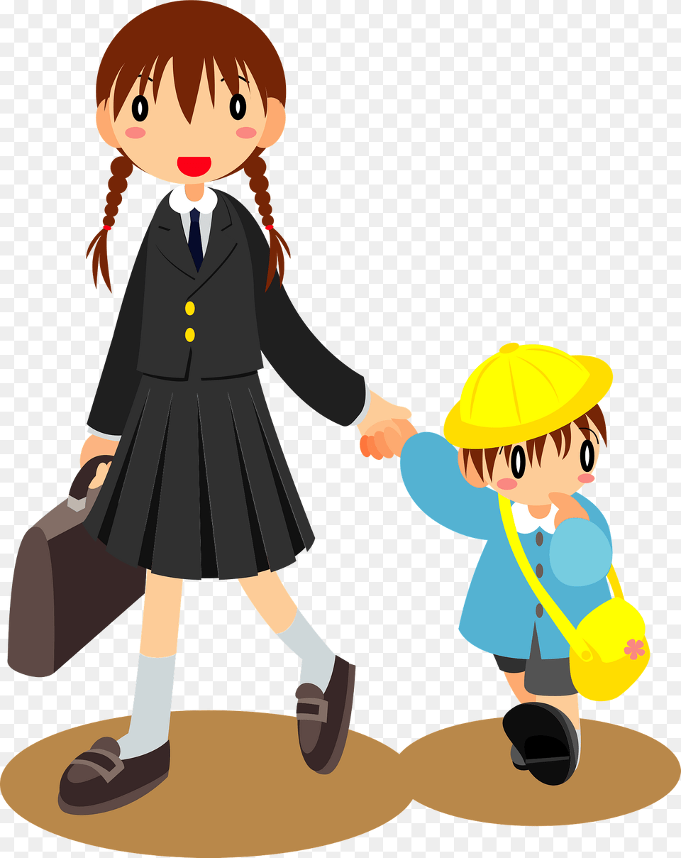 Sister And Little Brother Clipart, Comics, Book, Publication, Person Free Png