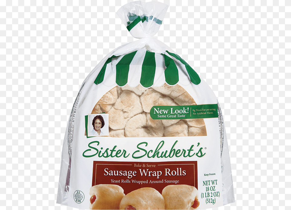 Sister Schuberts Sausage Wrap Rolls Sister Schubert Pigs In A Blanket Walmart, Bread, Food, Bun, Person Free Png