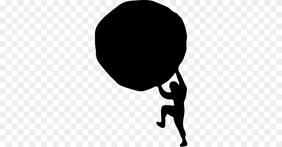 Sisyphus Silhouette, Gray Free Png Download