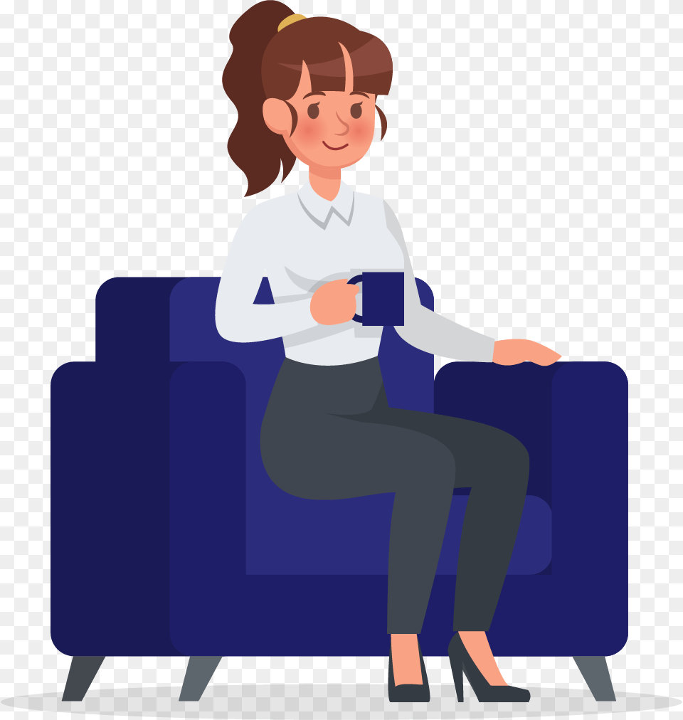 Sit Back And Relax While Our Specialists Review Your Sitting, Person, Face, Head, Couch Free Png Download