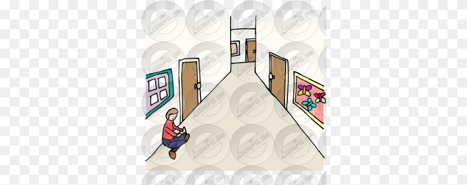 Sit In Hallway Picture For Classroom Tradesman, Art, Architecture, Building, Corridor Free Png Download