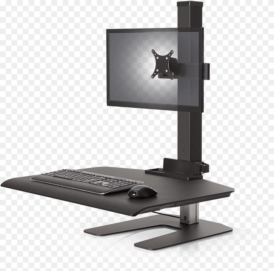 Sit Stand Winston Wnst 1 104 Front Right Winston Workstation Dual Monitor Mount Sit Stand Desk, Computer, Pc, Electronics, Screen Free Png