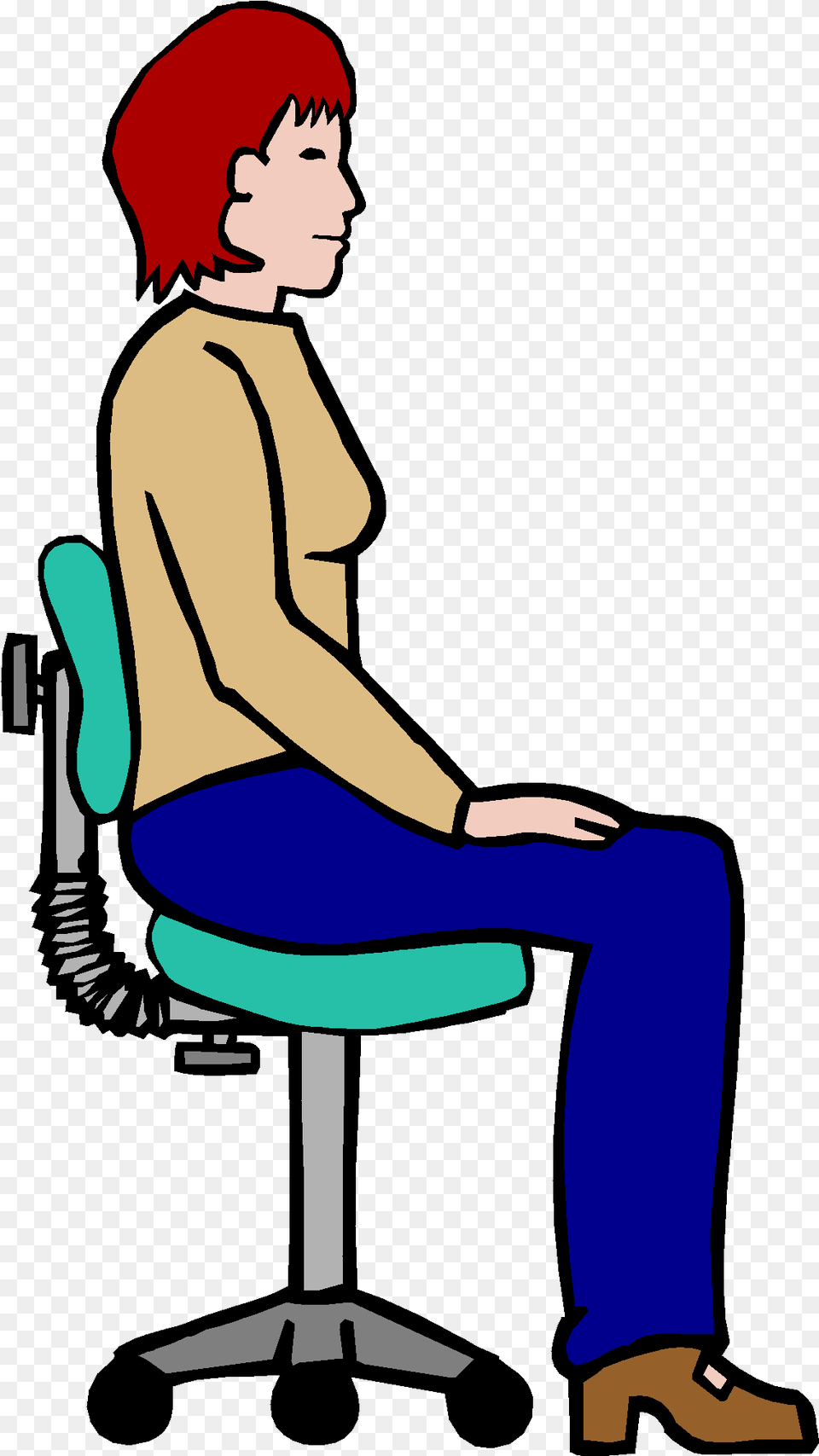 Sit Up Straight Clip Art Cartoon Sitting Up Straight, Person, Clothing, Pants, Head Png