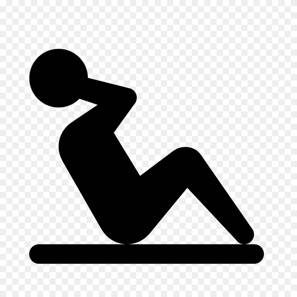 Sit Ups Icon, Gray Free Transparent Png