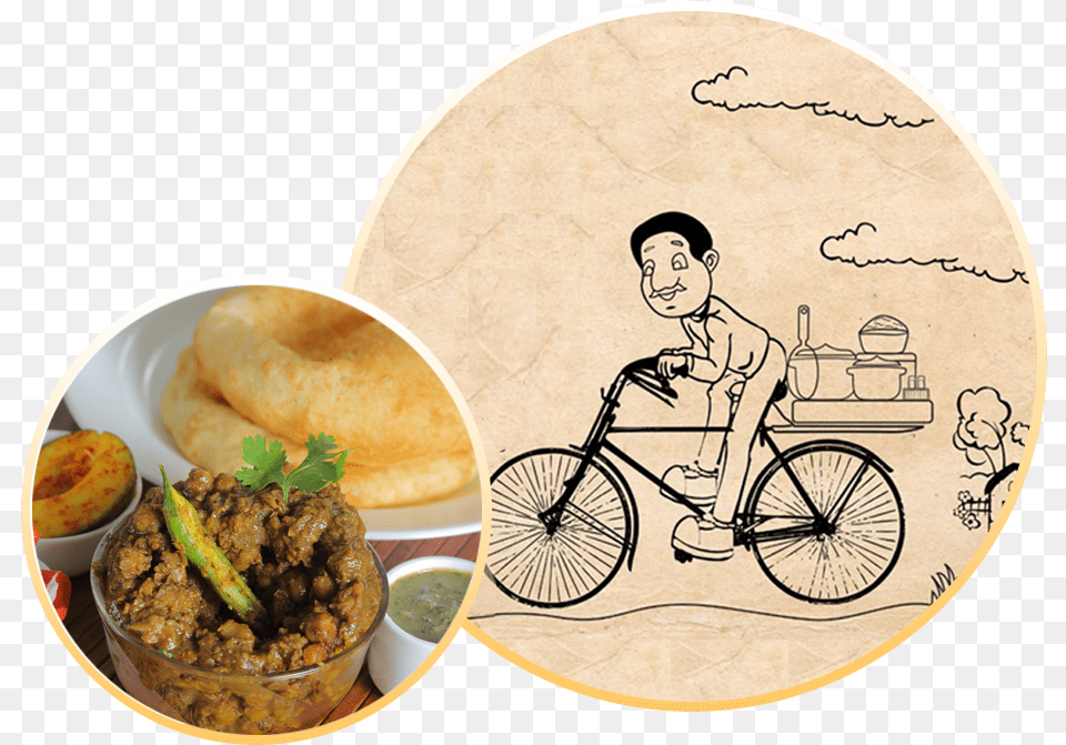 Sita Ram Diwan Chand Started His Business Of Chole Pu Pu Platter, Bicycle, Vehicle, Transportation, Adult Free Transparent Png