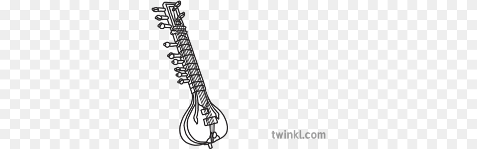 Sitar String Instrument Musical Plucked Indian India Necked Letter R In Cursive, Mandolin, Musical Instrument, Guitar Png
