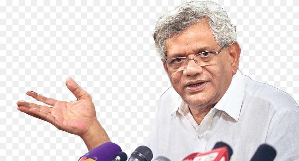 Sitaram Yechury Pic Senior Citizen, Press Conference, Person, Crowd, People Free Png