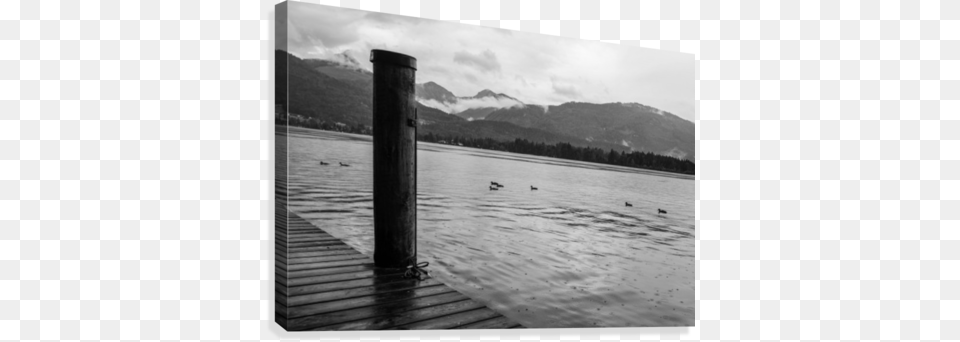 Sittin On The Dock Of The Lake Canvas Print Monochrome, Pier, Port, Water, Waterfront Png Image