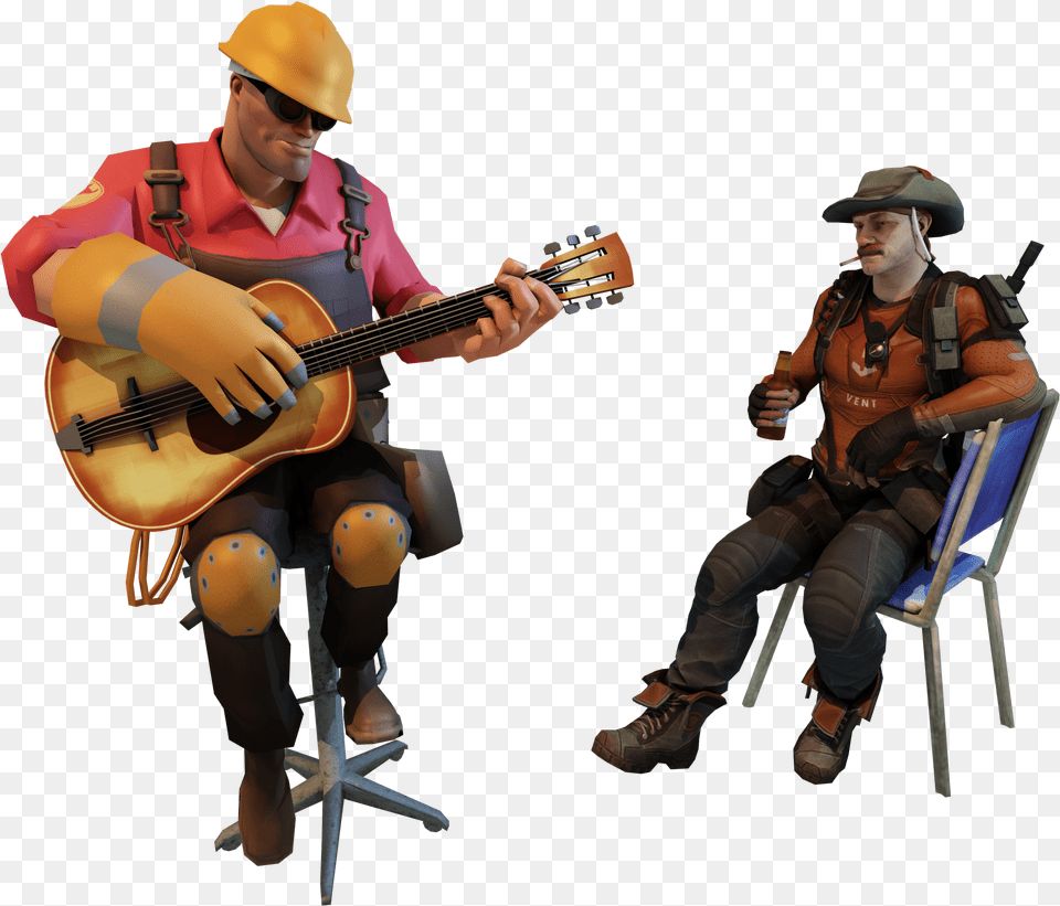 Sitting, Musical Instrument, Guitar, Adult, Chair Free Png
