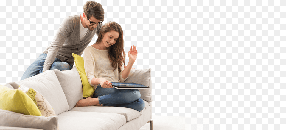 Sitting, Reading, Couch, Person, Furniture Free Png Download