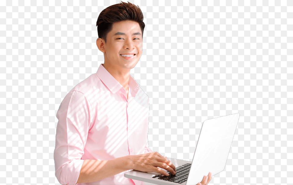 Sitting, Clothing, Pc, Laptop, Shirt Free Png Download