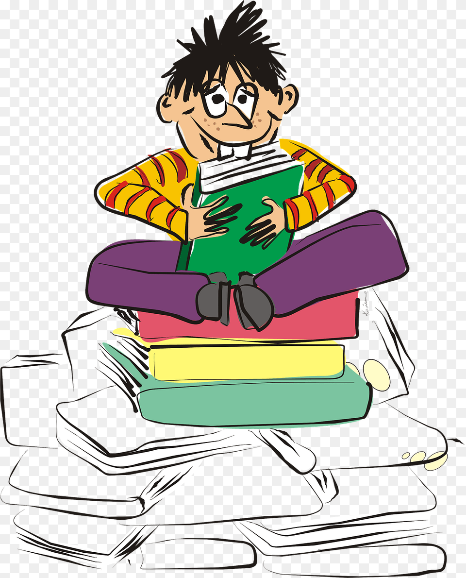 Sitting, Book, Comics, Publication, Person Png Image