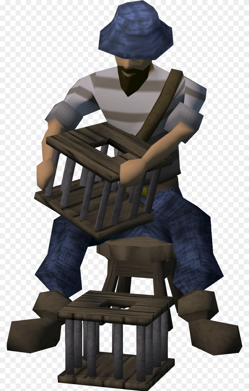 Sitting, Carpenter, Clothing, Hat, Person Free Png Download