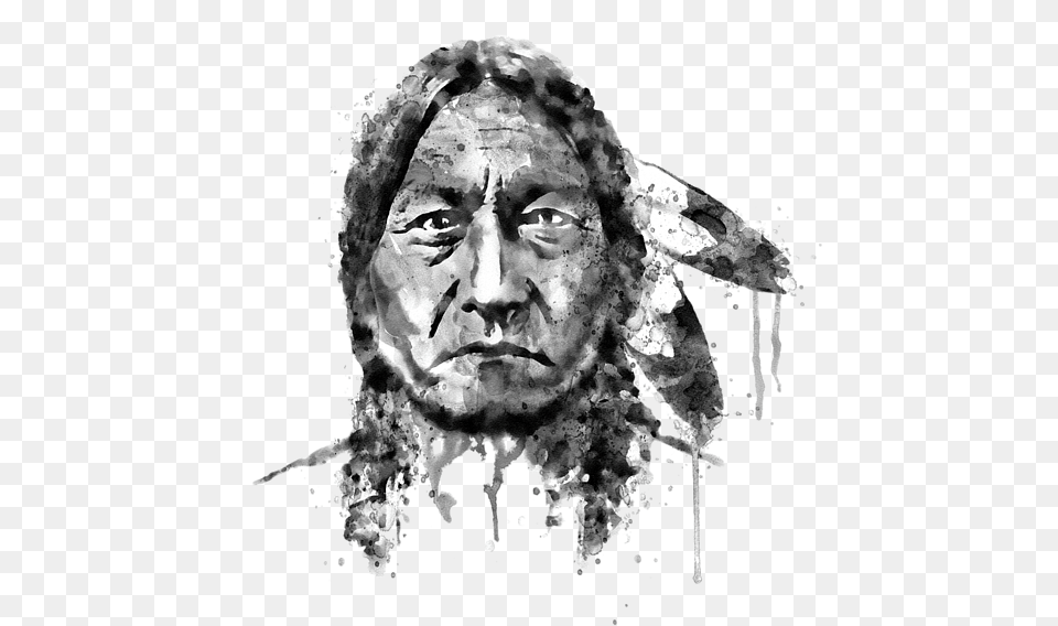 Sitting Bull Watercolor Painting, Portrait, Art, Photography, Face Png Image