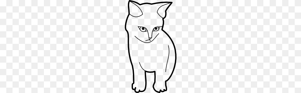 Sitting Cat Outline Clip Art, Animal, Mammal, Pet, Smoke Pipe Png Image