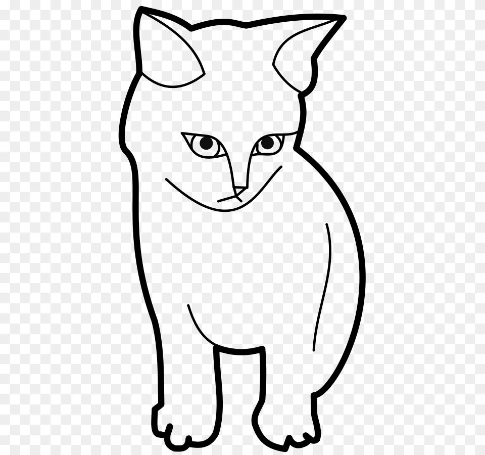 Sitting Cat Outline Clip Arts Download, Gray Free Transparent Png