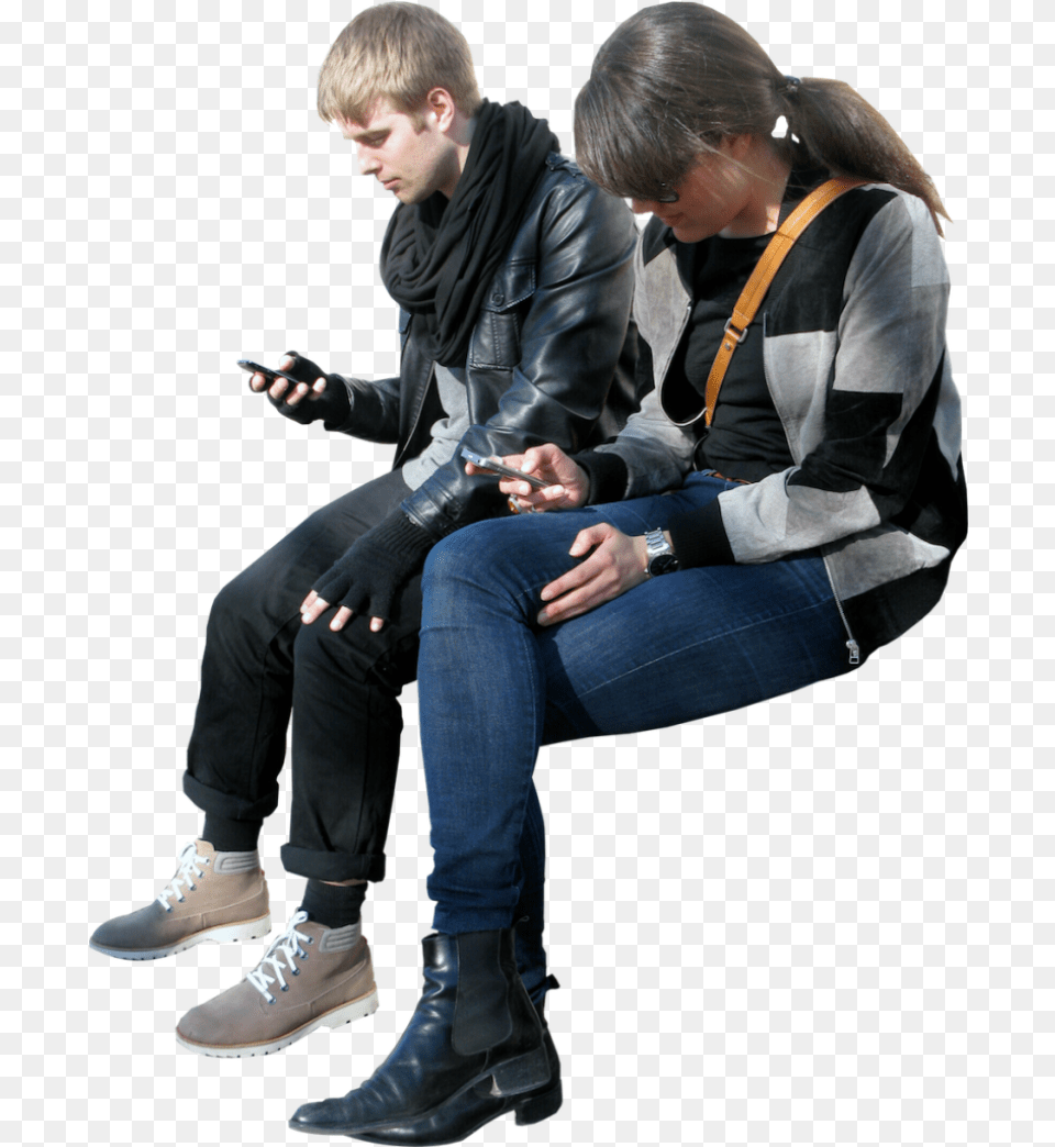 Sitting Cell Phone Purepng Transparent Render People Sitting, Shoe, Clothing, Coat, Footwear Free Png