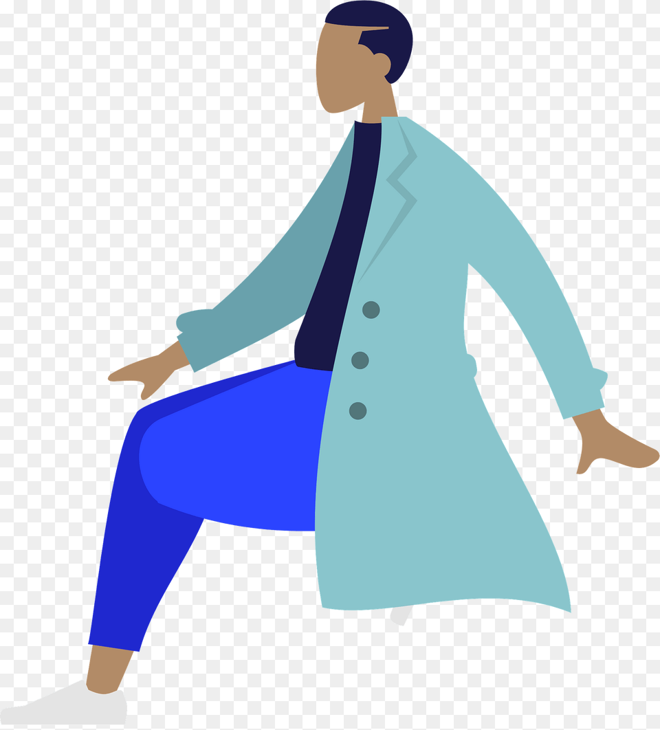 Sitting Clipart, Clothing, Coat, Lab Coat, Long Sleeve Png