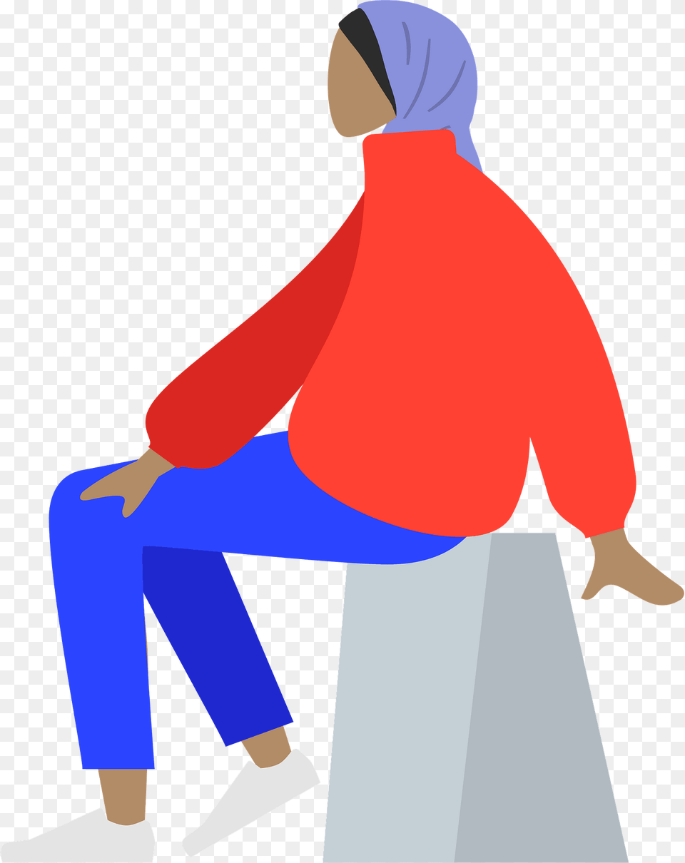 Sitting Clipart, Clothing, Pants, Hood, Person Png Image