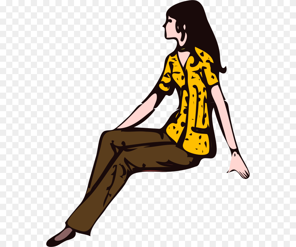 Sitting Clipart Sitting Woman Clipart, Clothing, Pants, Adult, Person Free Png Download